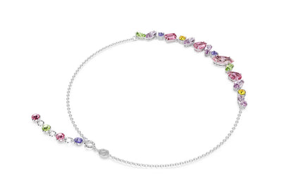 Gema necklace Mixed cuts, Multicolored, Rhodium plated