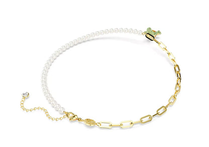 Teddy necklace & bracelet Crystal pearl Bear Multicolored tone plated