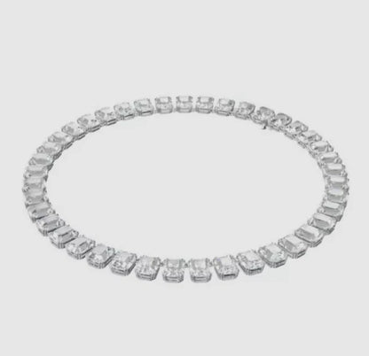New  Crystal Millenia Necklace,Octagon Cut,White Rhodium plated