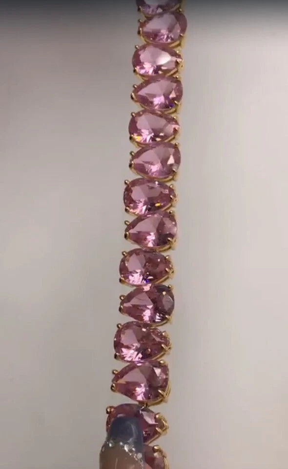Millenia necklace Pear cut crystals Multicolored tone plated
