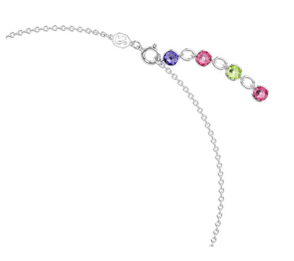 Gema necklace Mixed cuts, Multicolored, Rhodium plated
