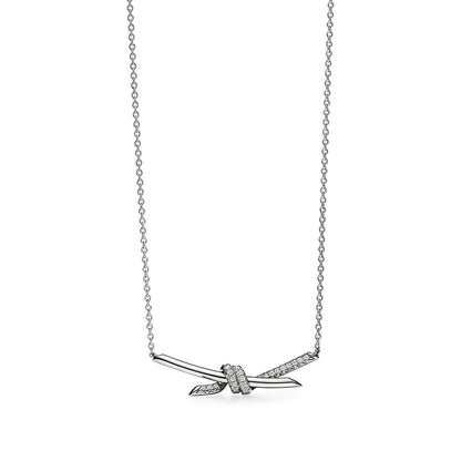 Tiffany Knot Pendant in White Silver|