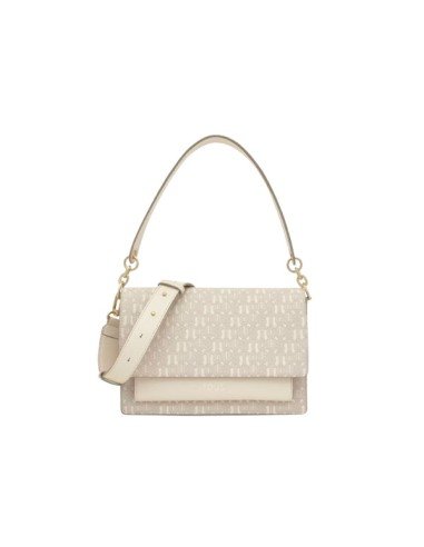 Audree beige medium shoulder bag   Buckles Silhouette