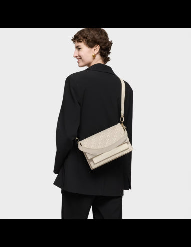 Audree beige medium shoulder bag   Buckles Silhouette