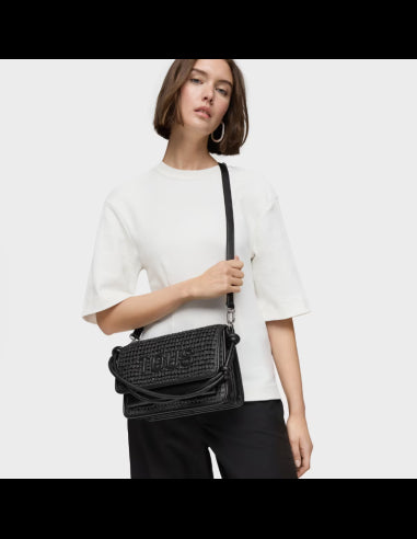 Medium black Audree Rafia shoulder bag black