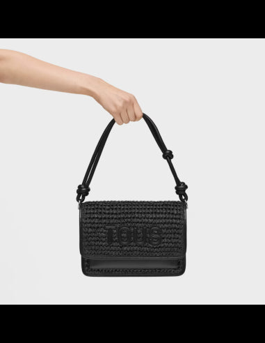Medium black Audree Rafia shoulder bag black