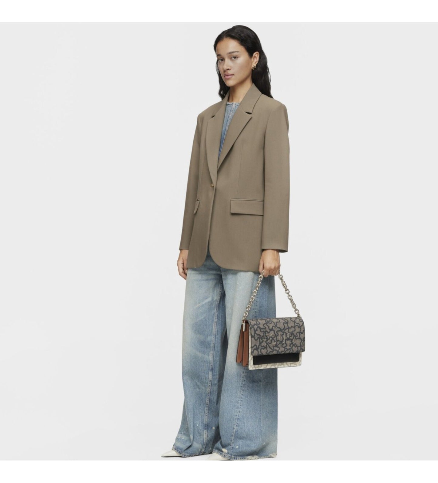 M.audree Chain K Icon Beige-Ne grey shoulder bag