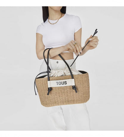 Carrycot L. Scoubidou Natural-Black 23x36x18cm