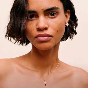 Sweet Dolls two-tone small Hoop earrings with bear motif
